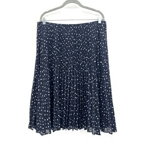 VTG Y2K Womens Size 16 Skirt Plisse Pleated Polka Dots Midi Retro Cottage Preppy